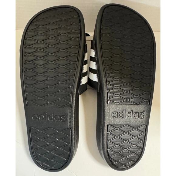 NWT adidas Adeletti Comfort Slide Sandals Black White Men’s 5 / Women’s 6 - Picture 3 of 5